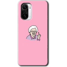 Gramaphone Redmi K40 Kılıf Hd Desen Baskılı Arka Kapak + Kırılmaz Cam - Bad Grandmother