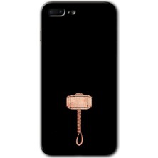 Gramaphone iPhone 8 Plus Kılıf Hd Desen Baskılı Arka Kapak + Kırılmaz Cam - Thor Çekiç