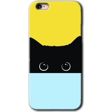 Gramaphone iPhone 6s Kılıf Hd Desen Baskılı Arka Kapak + Kırılmaz Cam - Kara-Kedi