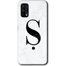 Gramaphone Realme 7 Pro Kılıf Hd Desen Baskılı Arka Kapak - Beyaz Mermer Desenli Ş Harfi