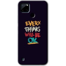 Gramaphone Realme C21 Kılıf Hd Desen Baskılı Arka Kapak + Esnek Nano Cam - Everything