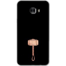Gramaphone Galaxy C7 Kılıf Hd Desen Baskılı Arka Kapak + Esnek Nano Cam - Thor Çekiç