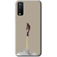 Gramaphone Vivo Y20 Kılıf Hd Desen Baskılı Arka Kapak + Kırılmaz Cam - Ironman-Airport