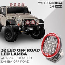 Karva 9" 96W 32 LED Explorer Kırmızı Off Road LED Lamba