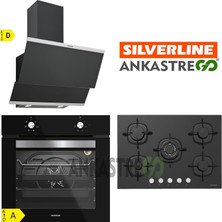 Silverline BO6501B01 - CS5365B01 - 3420 Classy 60 Siyah Cam Ankastre Set