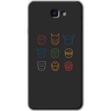 Gramaphone Galaxy J7 Prime Kılıf Hd Desen Baskılı Arka Kapak + Kırılmaz Cam - Avengers Minimalism