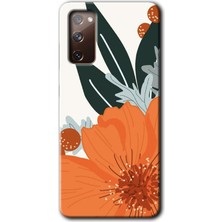 Gramaphone Galaxy S20 Fe Kılıf Hd Desen Baskılı Arka Kapak + Esnek Nano Cam - Portakal Çiçeği