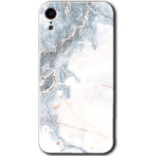 Gramaphone iPhone Xr Kılıf Hd Desen Baskılı Arka Kapak + Kırılmaz Cam - White Marble