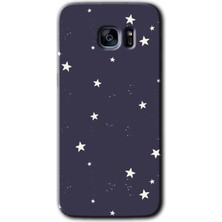 Gramaphone Galaxy S7 Edge Kılıf Hd Desen Baskılı Arka Kapak + Esnek Nano Cam - Gökyüzü Yıldız