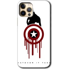Gramaphone iPhone 12 Pro Kılıf Hd Desen Baskılı Arka Kapak + Kırılmaz Cam - Captain Amerika