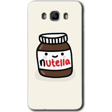 Gramaphone Galaxy J7 2016 Kılıf Hd Desen Baskılı Arka Kapak + Kırılmaz Cam - Nutella Aşkım