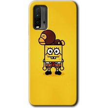Gramaphone Poco M3 Kılıf Hd Desen Baskılı Arka Kapak + Kırılmaz Cam - Sünger Bob