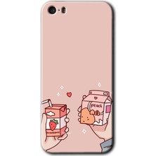 Gramaphone iPhone 5s Kılıf Hd Desen Baskılı Arka Kapak + Esnek Nano Cam - Meyveli Süt
