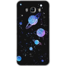 Gramaphone Galaxy J7 2016 Kılıf Hd Desen Baskılı Arka Kapak + Kırılmaz Cam - Samanyolu Galaksi