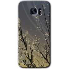 Gramaphone Galaxy S7 Edge Kılıf Hd Desen Baskılı Arka Kapak + Kırılmaz Cam - Branches Flowers