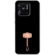 Gramaphone Redmi 10C Kılıf Hd Desen Baskılı Arka Kapak + Esnek Nano Cam - Thor Çekiç