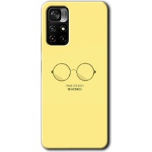 Gramaphone Redmi Note 11T Kılıf Hd Desen Baskılı Arka Kapak + Kırılmaz Cam - Be Honest