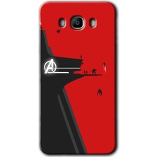 Gramaphone Galaxy J7 2016 Kılıf Hd Desen Baskılı Arka Kapak + Kırılmaz Cam - Avengers Tower