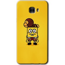 Gramaphone Galaxy C9 Pro Kılıf Hd Desen Baskılı Arka Kapak + Kırılmaz Cam - Sünger Bob