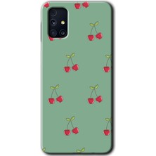 Gramaphone Galaxy M31S Kılıf Hd Desen Baskılı Arka Kapak + Kırılmaz Cam - Kiraz Berry