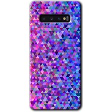 Gramaphone Galaxy S10 Kılıf Hd Desen Baskılı Arka Kapak + Esnek Nano Cam - Pixel Mozaik