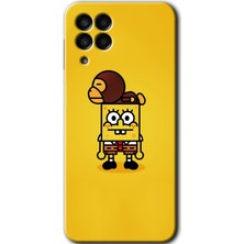 Gramaphone Galaxy M33 Kılıf Hd Desen Baskılı Arka Kapak + Kırılmaz Cam - Sünger Bob