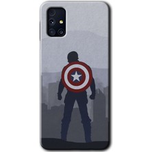 Gramaphone Galaxy M31S Kılıf Hd Desen Baskılı Arka Kapak + Esnek Nano Cam - Captain Avenger