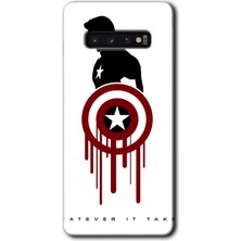 Gramaphone Galaxy S10 Kılıf Hd Desen Baskılı Arka Kapak + Esnek Nano Cam - Captain Amerika