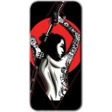 Gramaphone Galaxy J8 Kılıf Hd Desen Baskılı Arka Kapak + Esnek Nano Cam - Samurai Girl