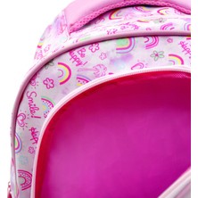 Muggle 2 Bölmeli Soft Rainbow Pembe Okul Sırt Çantası (MU-6696)