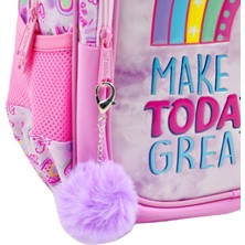Muggle 2 Bölmeli Soft Rainbow Pembe Okul Sırt Çantası (MU-6696)