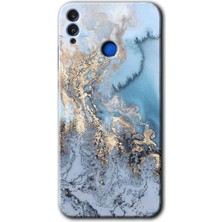 Gramaphone Honor 8c Kılıf Hd Desen Baskılı Arka Kapak + Kırılmaz Cam - Eski Mermer