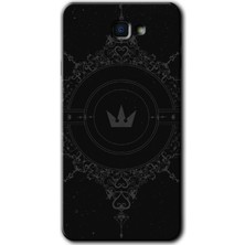 Galaxy J7 Prime 2 Kılıf Hd Desen Baskılı Arka Kapak + Kırılmaz Cam - Siyah Mandala 1