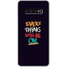 Galaxy S10 Kılıf Hd Desen Baskılı Arka Kapak + Kırılmaz Cam - Everything