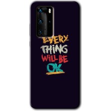Gramaphone Huawei P40 Pro Kılıf Hd Desen Baskılı Arka Kapak + Kırılmaz Cam - Everything