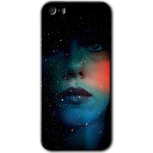 iPhone 5s Kılıf Hd Desen Baskılı Arka Kapak - Karanlık Kadın