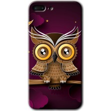 Gramaphone iPhone 7 Plus Kılıf Hd Desen Baskılı Arka Kapak + Esnek Nano Cam - Owl Bird Branch