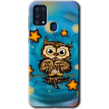 Gramaphone Galaxy M31 Kılıf Hd Desen Baskılı Arka Kapak + Esnek Nano Cam - Owl Bird Stars