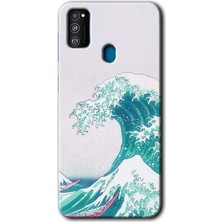 Gramaphone Galaxy M30S Kılıf Hd Desen Baskılı Arka Kapak + Esnek Nano Cam - Dalga