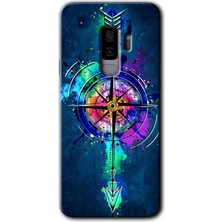 Gramaphone Galaxy S9 Plus Kılıf Hd Desen Baskılı Arka Kapak + Esnek Nano Cam - Gizemli Pusula