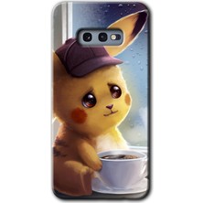 Galaxy S10E Kılıf Hd Desen Baskılı Arka Kapak + Kırılmaz Cam - Üzgün Pikaçu