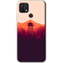 Gramaphone Oppo A15 Kılıf Hd Desen Baskılı Arka Kapak + Kırılmaz Cam - Gözlem Kulesi