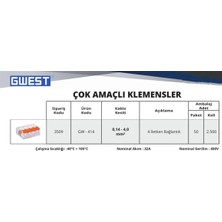 Gwest GW-414 Çok Amaçlı 4 Iletken Bağlantılı Klemens