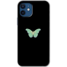 Gramaphone iPhone 12 Kılıf Hd Desen Baskılı Arka Kapak + Kırılmaz Cam - Butterfly Tree