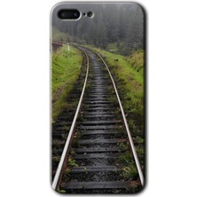 iPhone 7 Plus Kılıf Hd Desen Baskılı Arka Kapak + Kırılmaz Cam - Tren Yolu