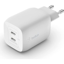 Belkin Çift Usb-C Power Delivery Gan Duvar Şarj Cihazı 68W WCH013VFWH