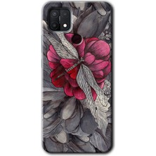 Gramaphone Oppo A15S Kılıf Hd Desen Baskılı Arka Kapak + Kırılmaz Cam - Kelebek Ömrü