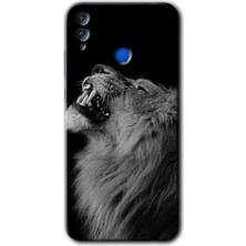 Gramaphone Honor 8x Kılıf Hd Desen Baskılı Arka Kapak + Kırılmaz Cam - Lion