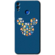 Gramaphone Honor 8x Kılıf Hd Desen Baskılı Arka Kapak + Esnek Nano Cam - Mickey