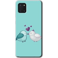Gramaphone Galaxy A81 Kılıf Hd Desen Baskılı Arka Kapak + Kırılmaz Cam - Mutlu Kuşlar